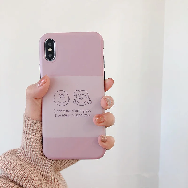 Милый мультяшный чехол для телефона с розовой иллюстрацией iPhone 7 Puls 6 6S 8Puls X Xs XR Xsmax