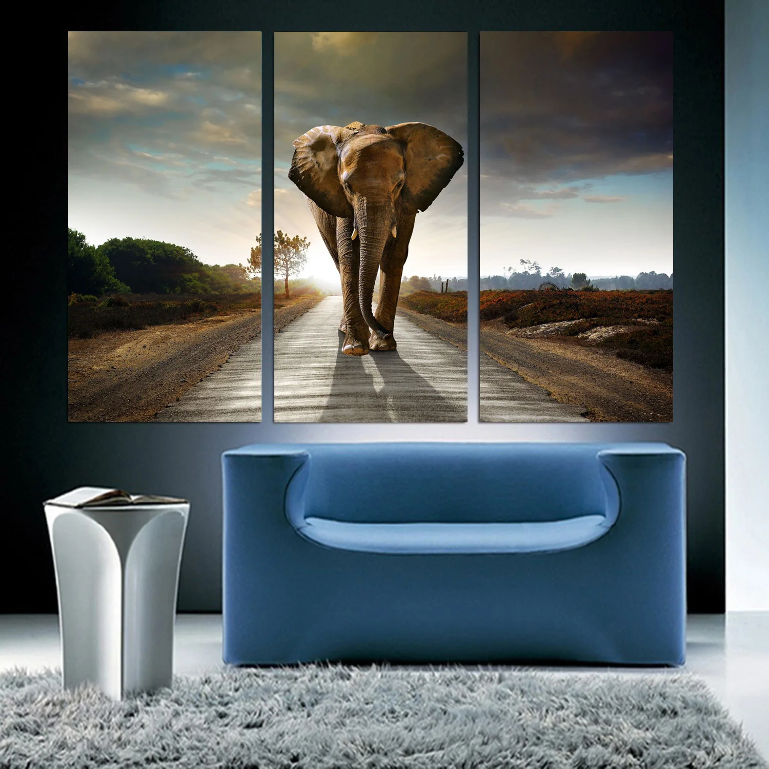 

Drop shipping 3 Panel printed painting Elephant painting Wall Art Picture Home Decoration Living Room Modern painting LS749