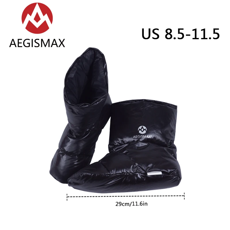 Black XL AEGISMAX/спальный мешок; аксессуары; тапочки на утином пуху; мягкие носки для кемпинга; обувь унисекс; домашняя/теплая обувь для путешествий - Цвет: Black XL