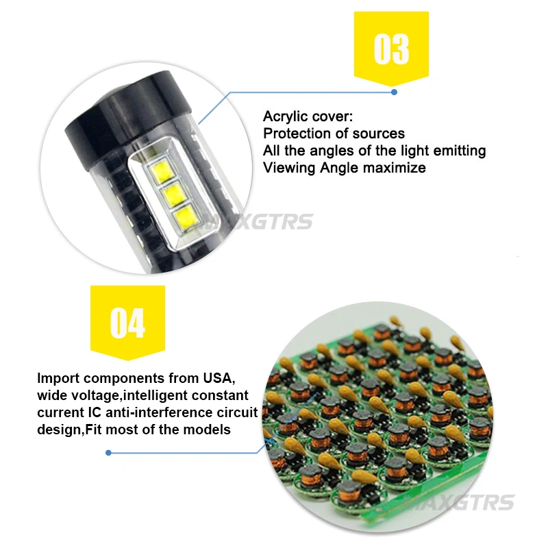 2x S25 1157 BAY15D 30 Вт 50 80 Cree чип светодиодный лампы P21/5 заднего хода автомобиля хвост