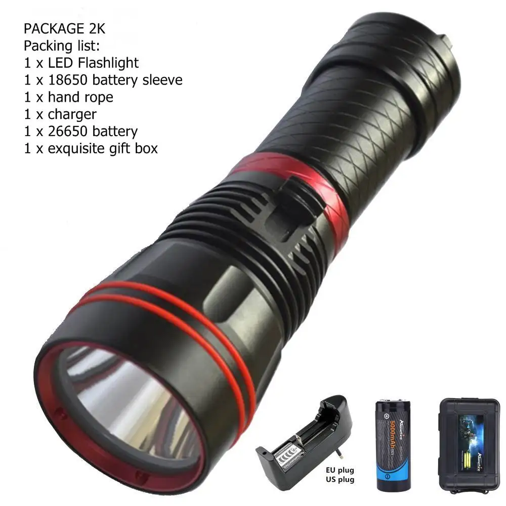 PACKAGE 2K Alonefire DX1S дайвинг вспышка светильник L2 светодиодный подводный водонепроницаемый аквалангист вспышка светильник фонарь - Испускаемый цвет: PACKAGE 2K