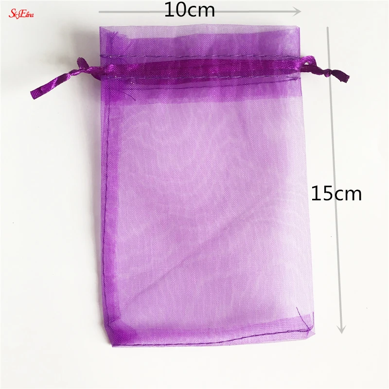 50 шт./лот 10x15 тянущиеся сумки из органзы прозрачные свадебные сувениры и подарки