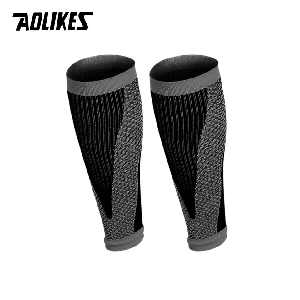 Black AOLIKES 1 пара, защитный щиток голени для спортзала, футбола, анти-Краш, гетры для голени, компрессионные гетры для велоспорта, бега - Цвет: Black