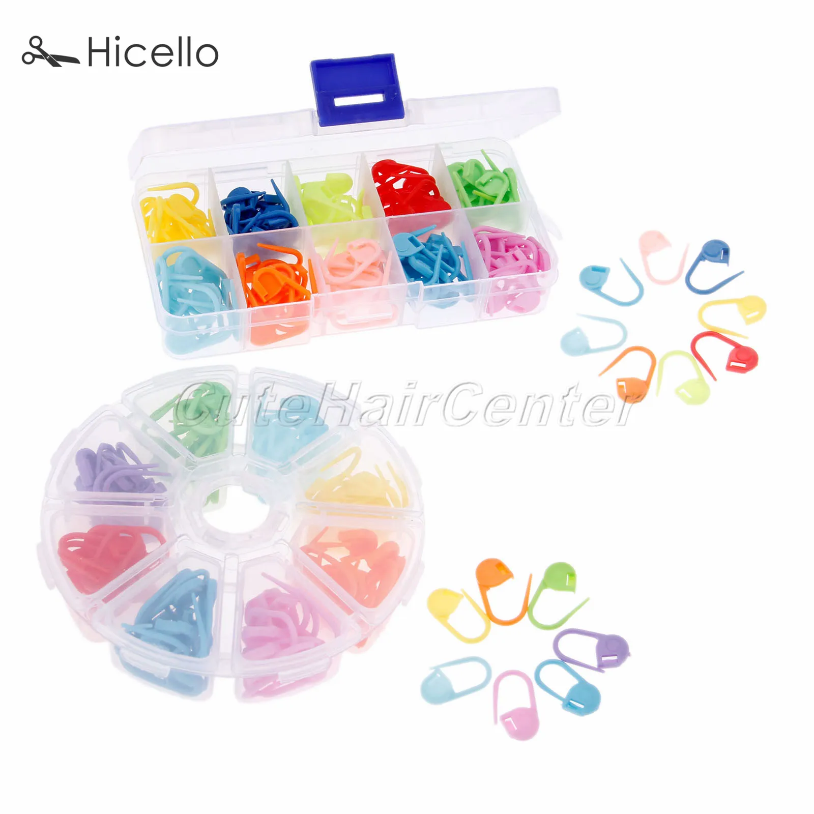 120pcs/104pcs Knitting Crochet Mixed color Plastic Locking Stitch Markers Holder Mini Case Accessories Hicello | Дом и сад