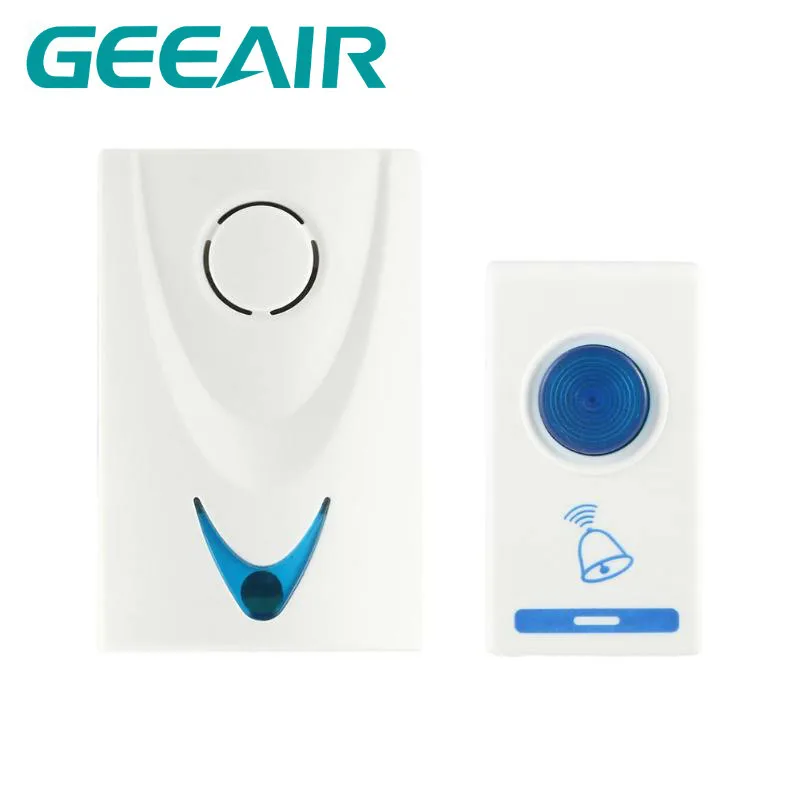 GEEAIR 504D LED Wireless Chime Doorbell Battery Powered 32 Tune Song 1 Remote Control Door Bell high quality | Безопасность и