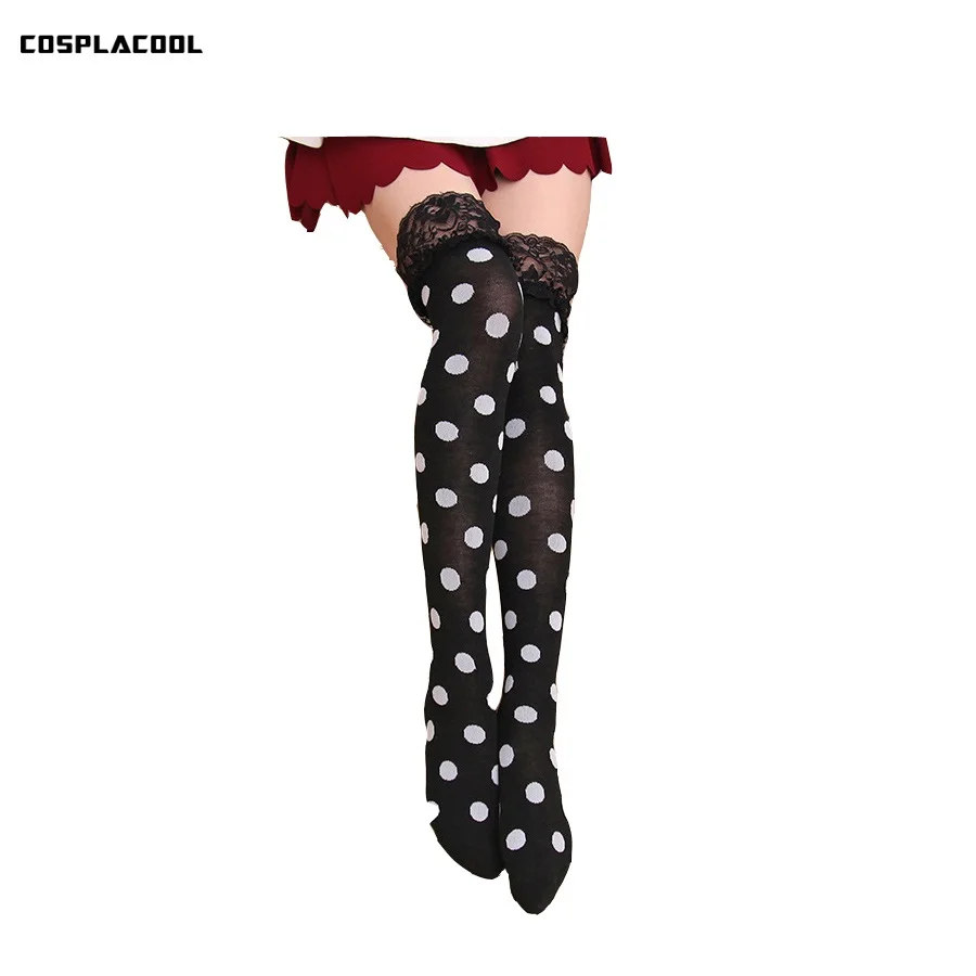 [COSPLACOOL] женские кружевные сексуальные чулки женские чулки выше колена Sokken Calcetines Mujer - Цвет: 3