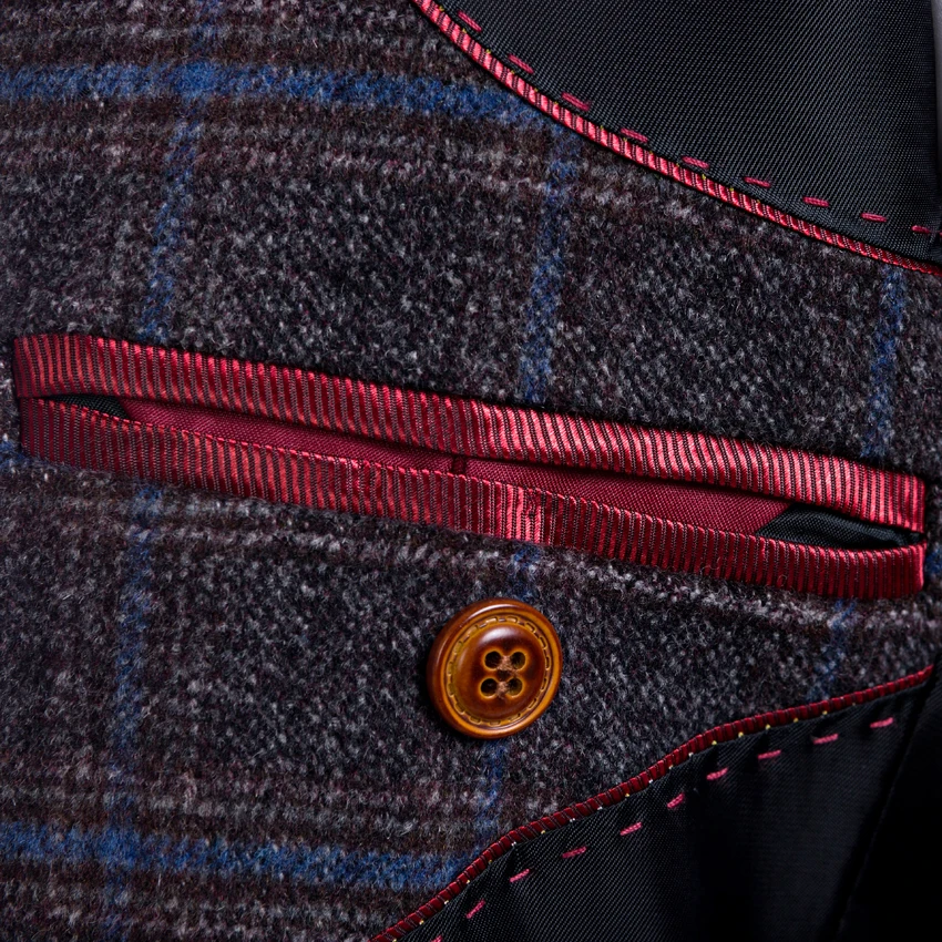 New Arrival Groom Tuxedos Glen Plaid Double Breasted Man Clothes 2020 Suits High Quality Wool (Jacket+pants) | Мужская одежда