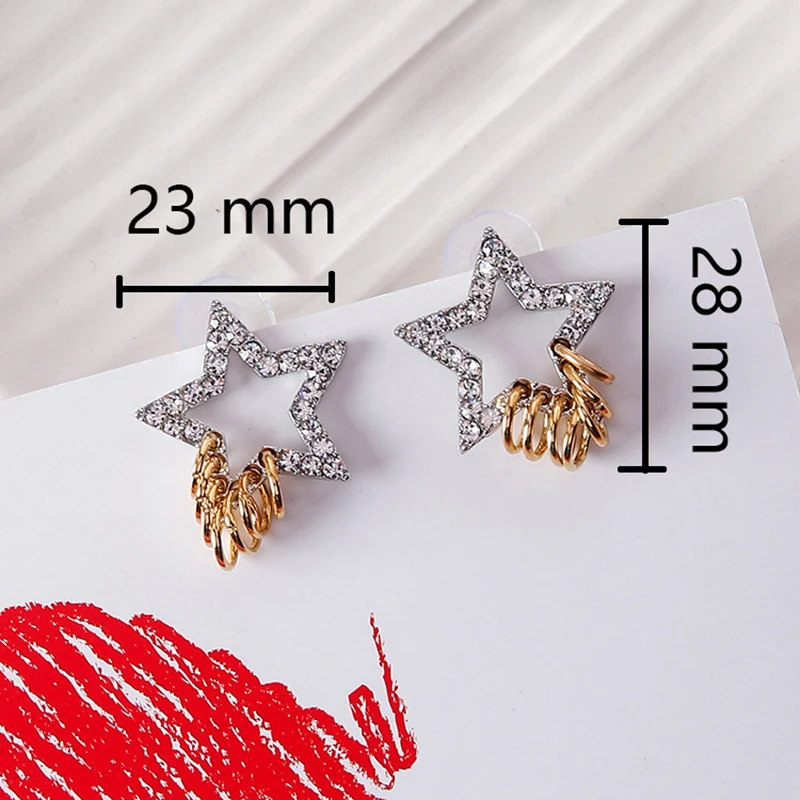 JZTOP женские модные серьги-гвоздики в виде звезды сердца геометрических
