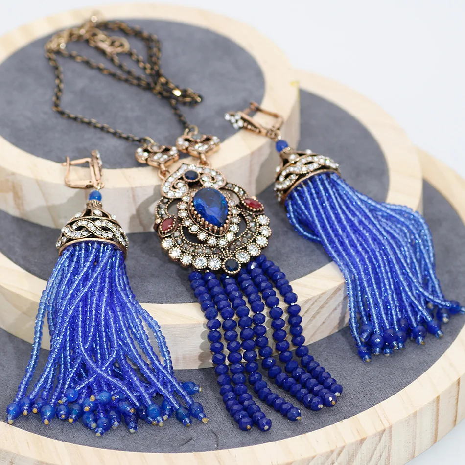 SUNSPICE MS Винтажные серьги с большими бусинами ожерелье подвеской из натурального