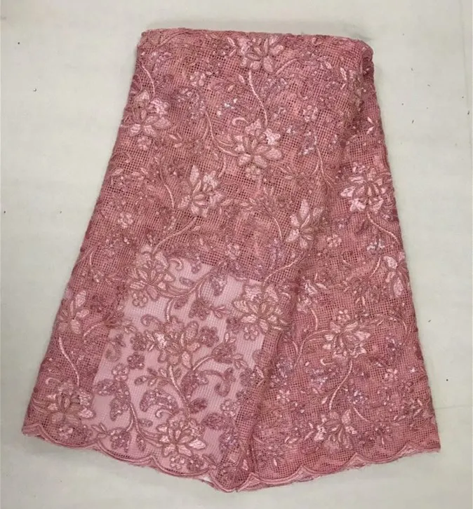 Новый высокое качество 2019 Тюль пайетки Кружева французские синий африканский в