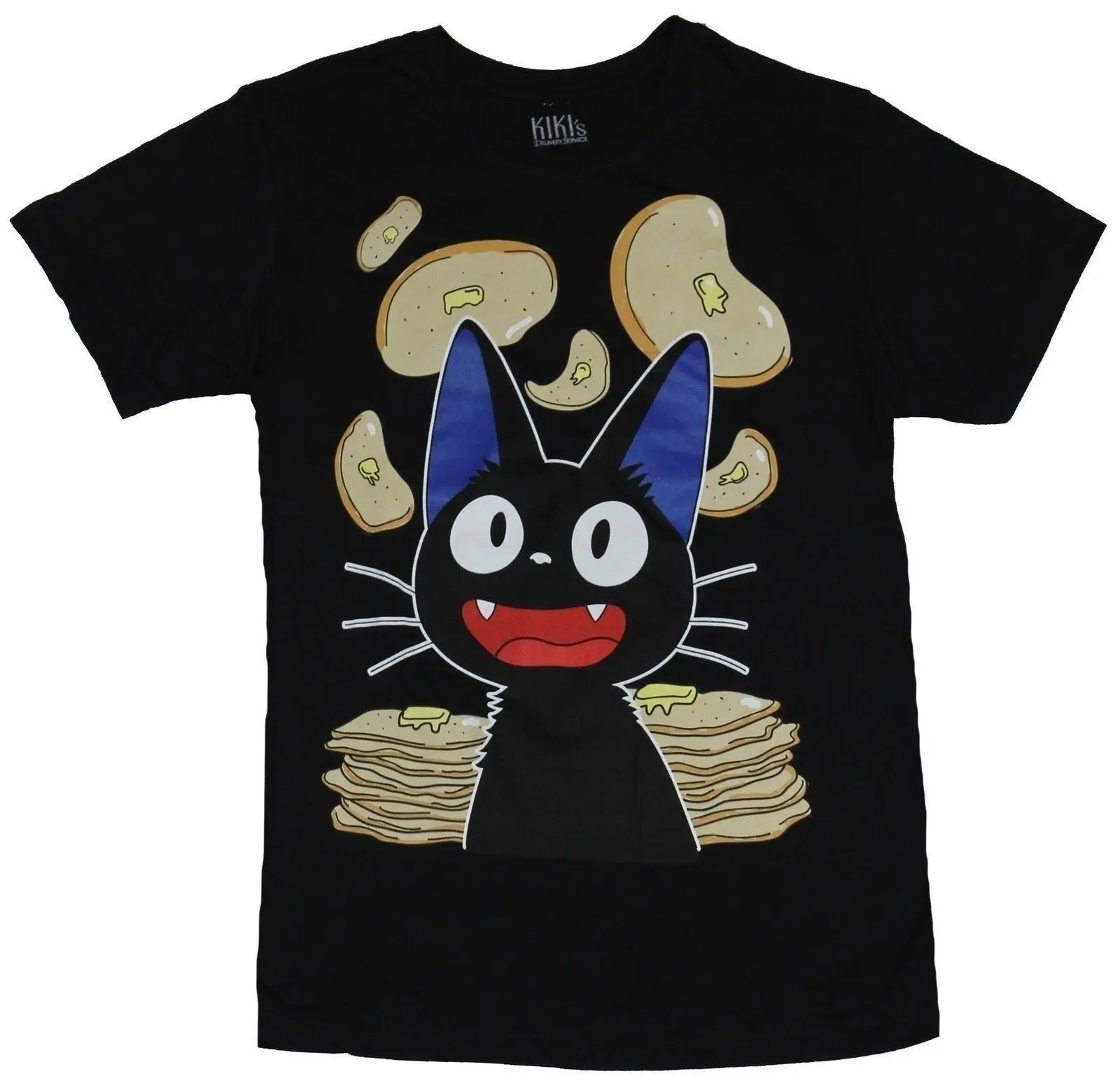 Kiki's Delivery Service Мужская футболка Cat Raining блины изображение мультфильм Унисекс