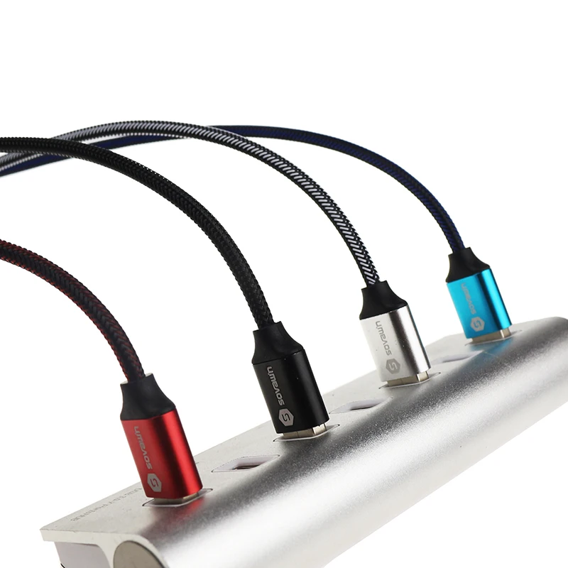 Кабель Sovawin Type-C для быстрой зарядки 3 А Micro Usb 120 медный провод 30 см Короткие данные