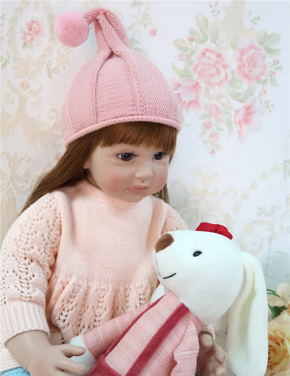 Милые длинные волосы девочка кукла 2" 58 см большой размер ручной работы Reborn Младенцы силиконовые виниловые Adoras реалистичные мальчик кукла bebes Reborn menina