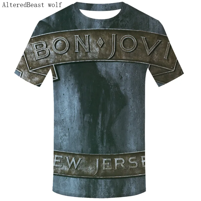 Мужские летние повседневные мужские футболки Bon Jovi 3D принт Топы смешной короткий рукав Футболка мужская футболка модные футболки - Цвет: DMY708
