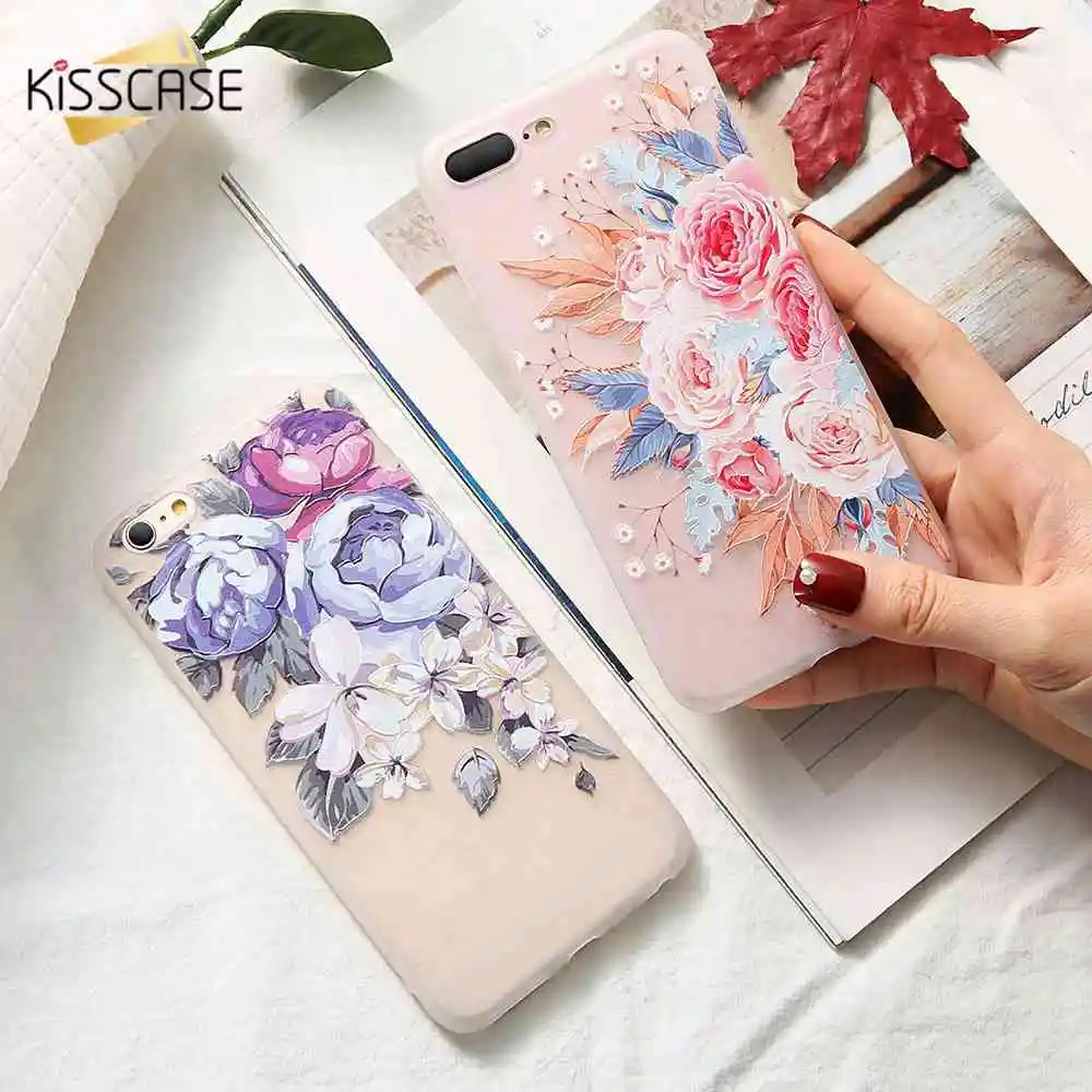 Чехол KISSCASE Flower для iPhone 7 6 6s 8 Plus X XS MAX XR противоударный чехол телефона 6S задняя
