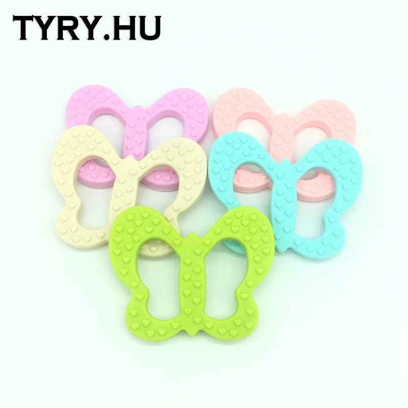 

Silicone Butterfly Teether Chewable Silicone Beads Pendant BPA Free Safe and Natual (5pcs) Nursing Necklace Teething Accessories