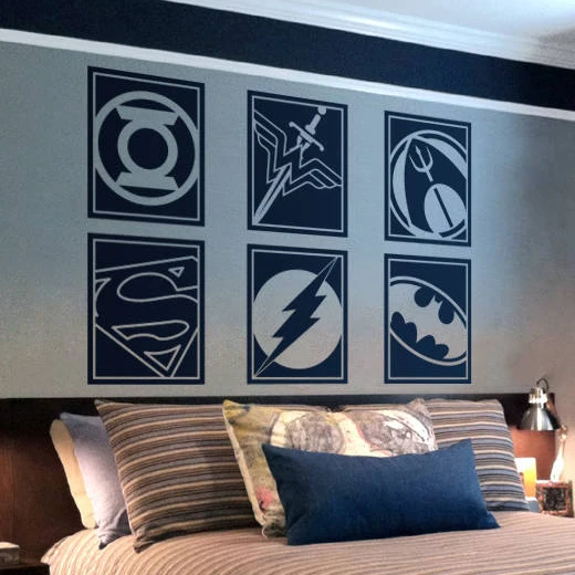 Виниловые наклейки на стены с различными супергероями для мальчиков декор