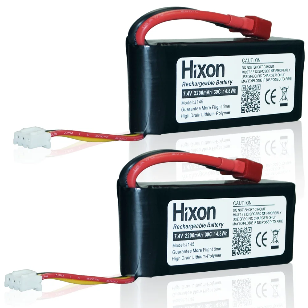2 шт. аккумуляторная батарея Hixon 2200 мАч 7 4 В 25C Lipo хорошо подходит для дрона SYMA X8C