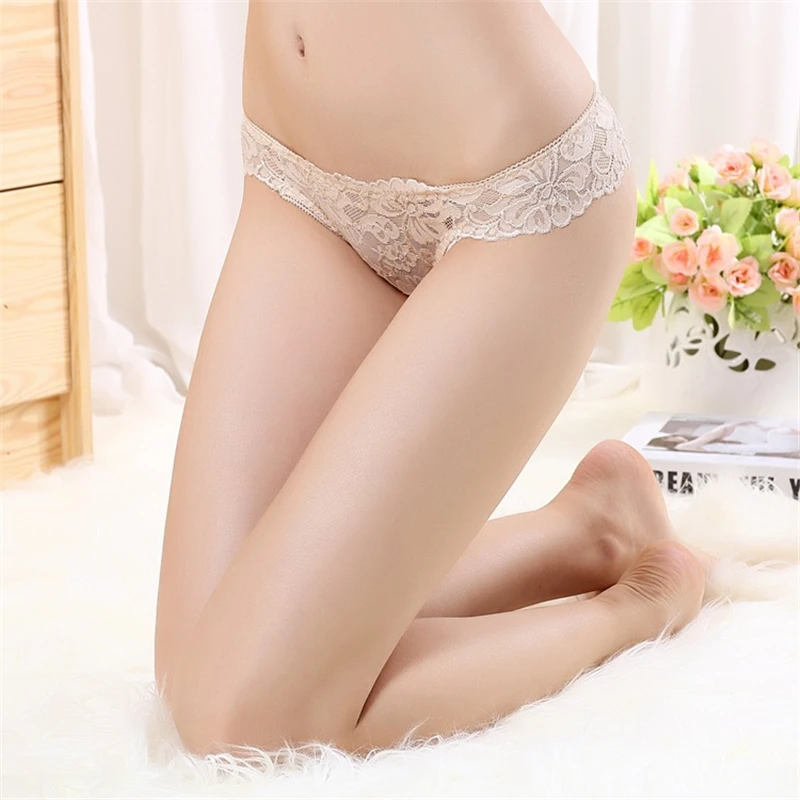 Высококачественные кружевные прозрачные удобные дышащие стринги с низкой