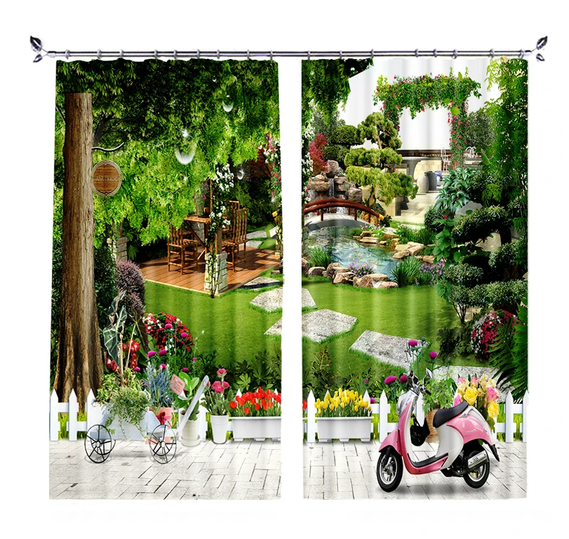 

european Curtains with valance 3D Window Curtains Living Room office Bedroom Customized size Rideaux Cortinas Drapes pillowcase