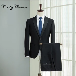 Новинка 2018, мужские черные костюмы, мужские костюмы с блейзером, мужской повседневный костюм, приталенный костюм для выпускного вечера, мужской свадебный костюм для вечеринки, 2 предмета