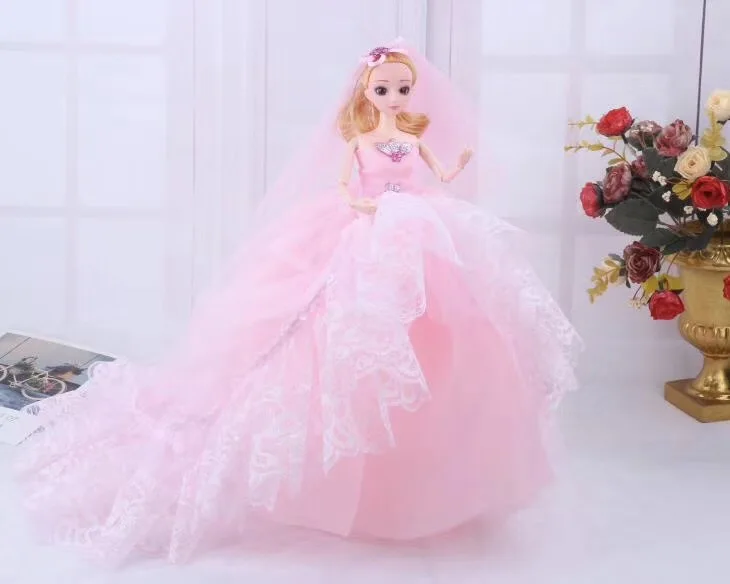 Свадебное кружевное платье принцессы Кукла мини кукла розовая подарок на день