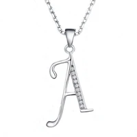 letter a z classic genuine 925 sterling silver pendants necklace for women cubic zircon chain necklaces fine jewelry party gifts