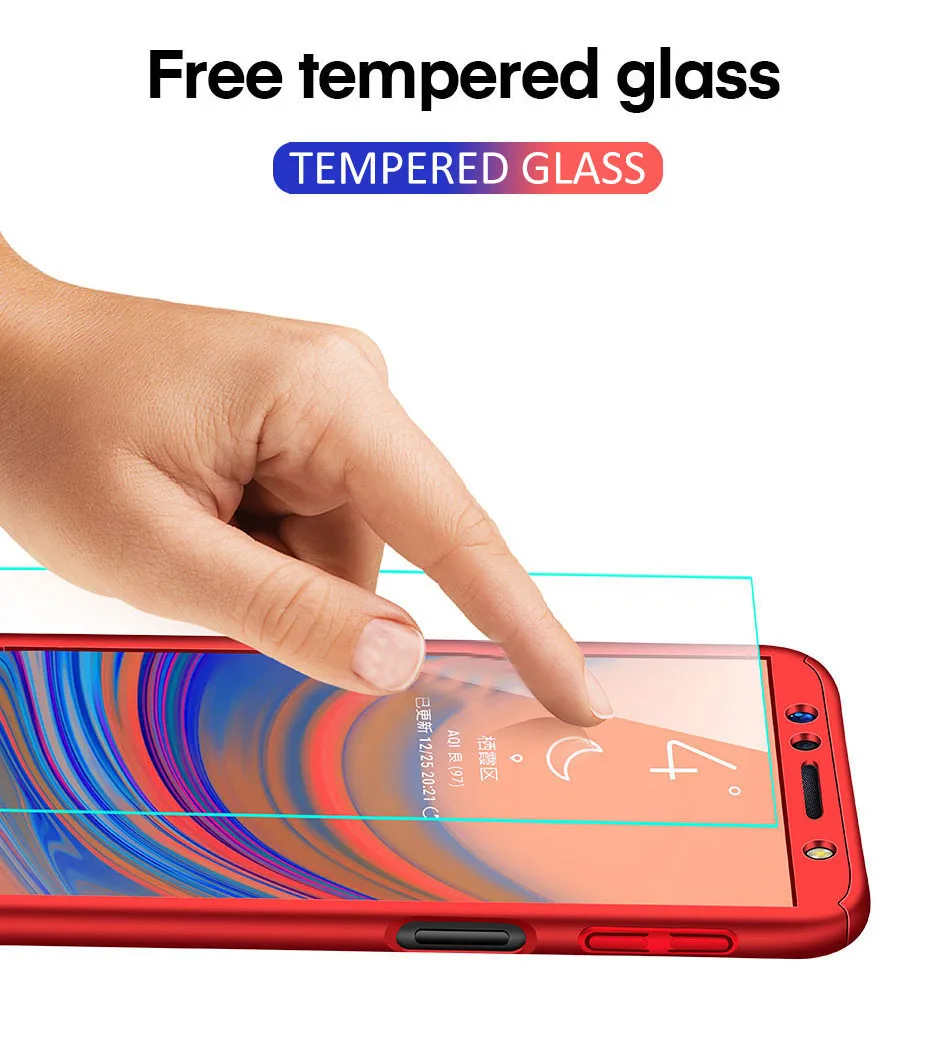 360 Защитный чехол для телефона для samsung Galaxy A7 J4 J6 J8 A6 A8 плюс A9 матовый чехол-крышка для A5 A7 J5 J7 роскошный чехол s