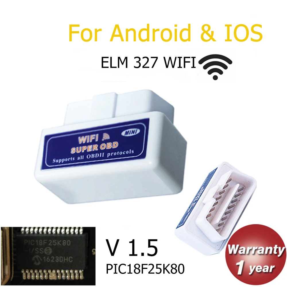 Viecar Obd2 разъем для сканера Wifi/Bluetooth Mini Elm327 V1.5 IOS/Android автоматический