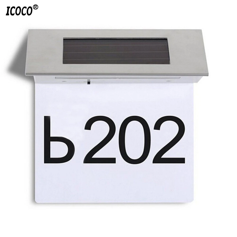 ICOCO 4LED Водонепроницаемый солнечный светильник с питанием от двери номер дома