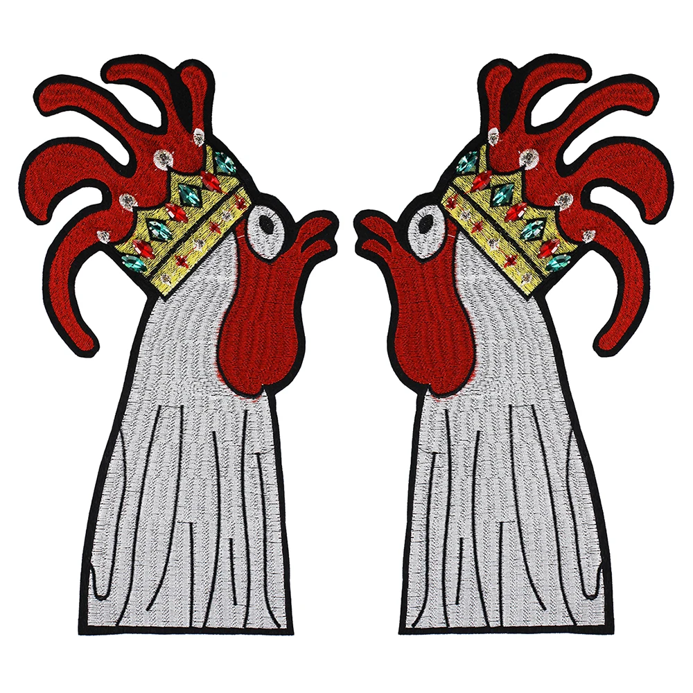 2 шт. аппликация Петух из ткани с вышивкой|Заплатки| |