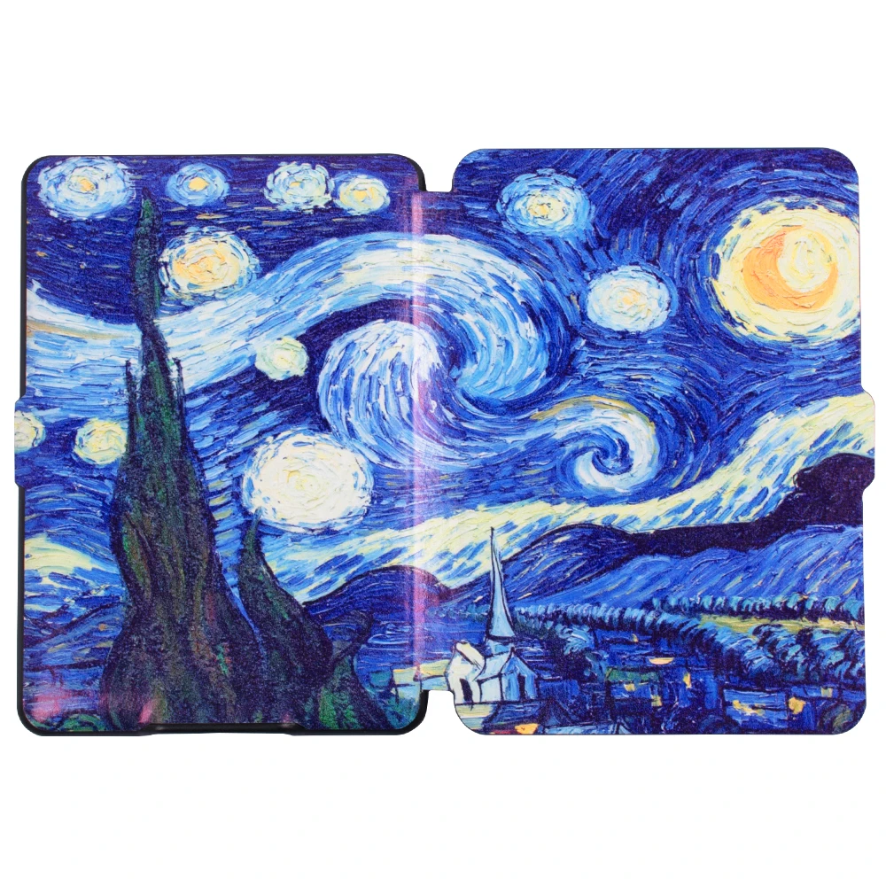 Умный кожаный чехол с принтом ультра тонкий для Amazon Kindle Paperwhite 1 2/paperwhite3 (новая