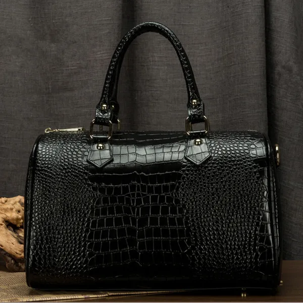 black size 2 Boston сумка из натуральной кожи женская сумка \ сумка с леопардовым узором женская сумка в форме подушки сумка из воловьей кожи большие сумки через плечо сумка через плечо~ B55 - Цвет: black size 2