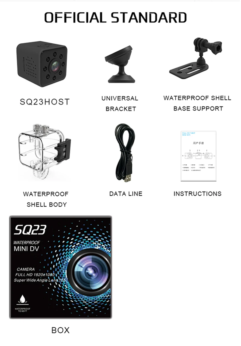 Новая Скрытая мини-камера SQ23 HD wifi маленькая 1080P широкоугольная камера водонепроницаемая цифровая мини видеокамера Видео Спорт записывающие микрокамеры