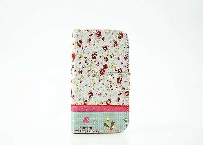 For LG L90 d405 Elegant Flowers Rhinestone Inlaid Card Holder Leather Case for D405 D405N 1pcs free shipping |