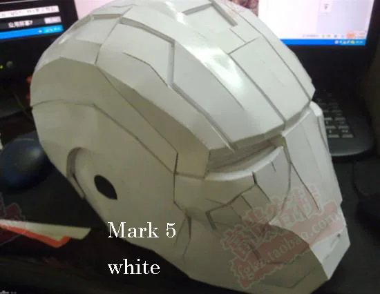 Mark 5 white Железный человек DIY может носить шлем 1:1 Бумажная модель нужна ручная работа - Цвет: Mark 5 white
