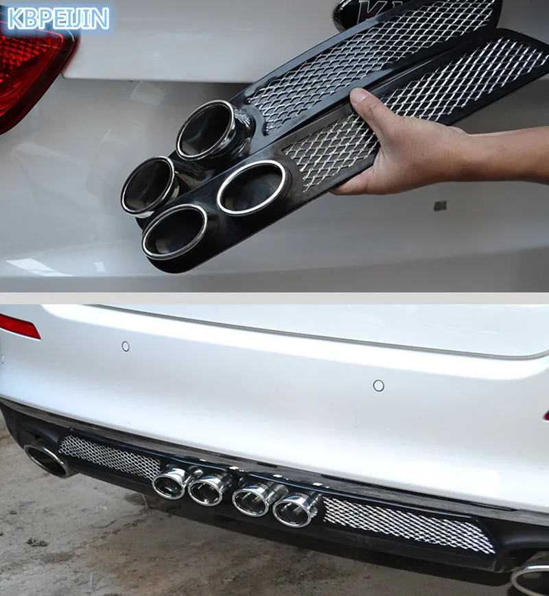 2PCS 3D Car Carbon Chrome Exhaust Tail Pipes Bumper Stickers For Dodge charger journey challenger caliber caravan accessories | Автомобили