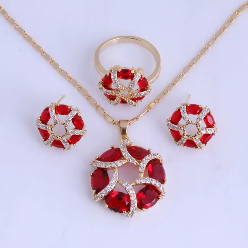 Любовный монолог блестящий красный имитация гранат фианит Круглый желтый