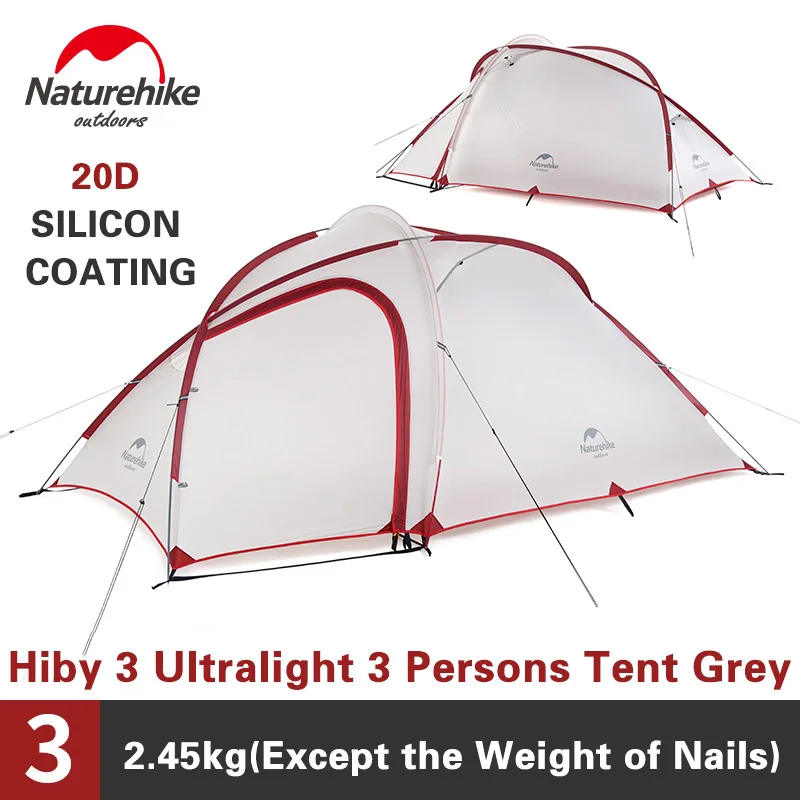 Палатка Naturehike Hiby серии палатка для кемпинга 3 4 человек 20D силиконовая ткань