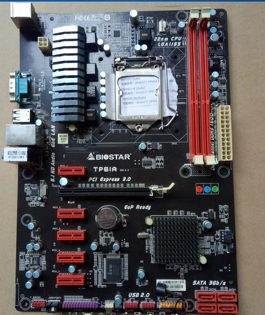 Разъем LGA 1155 для BIOSTAR TP61A H61 LGA1155 DDR3 6GPU 6PIC-E добыча материнская плата