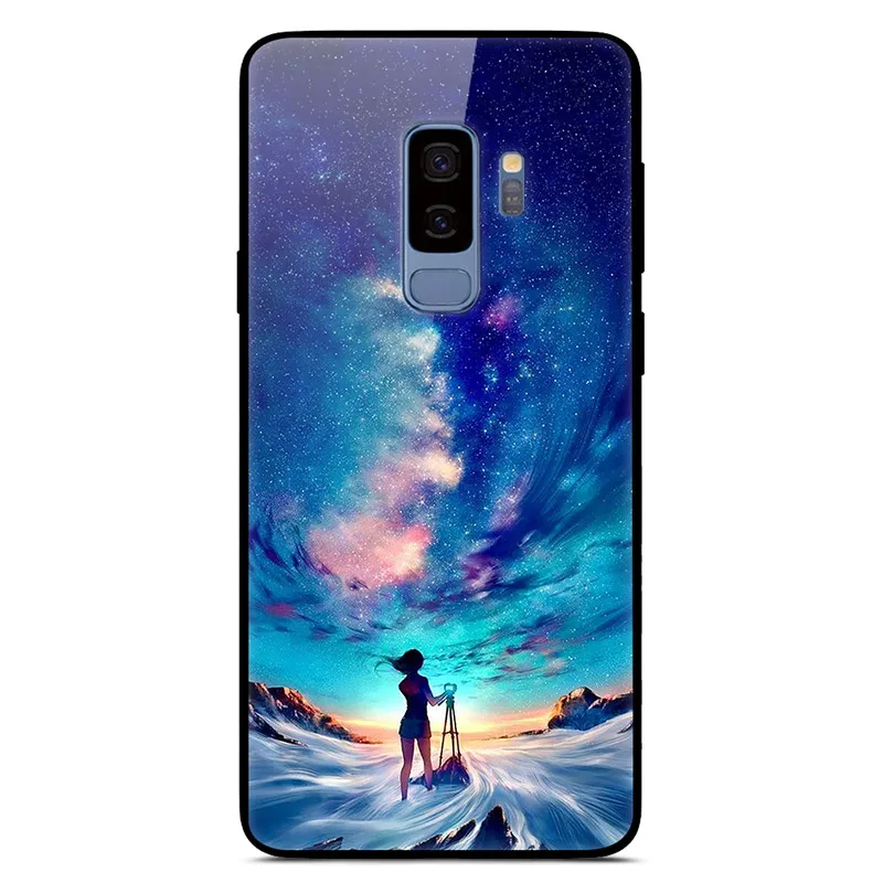 19 Чехол для samsung S9 блестящий чехол Стекло жесткая задняя крышка корпуса для samsung Galaxy S9 плюс чехол мягкий TPU бампер S9+ S9Plus Hoesjes - Цвет: 19