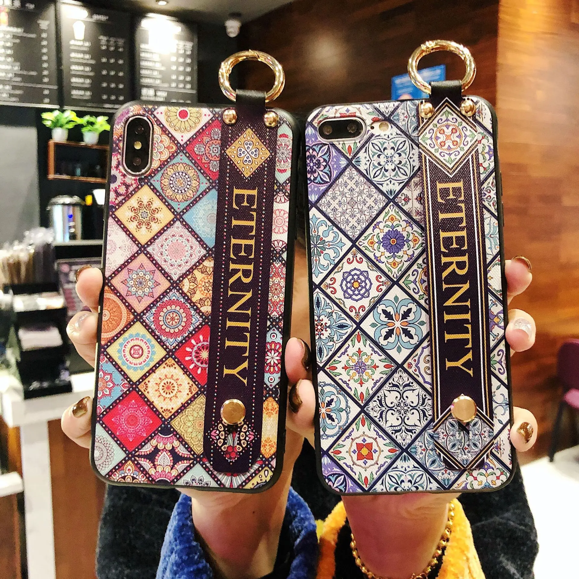 Винтажный цветочный чехол для телефона iPhone xs max на запястье 6s кронштейн Eternity X