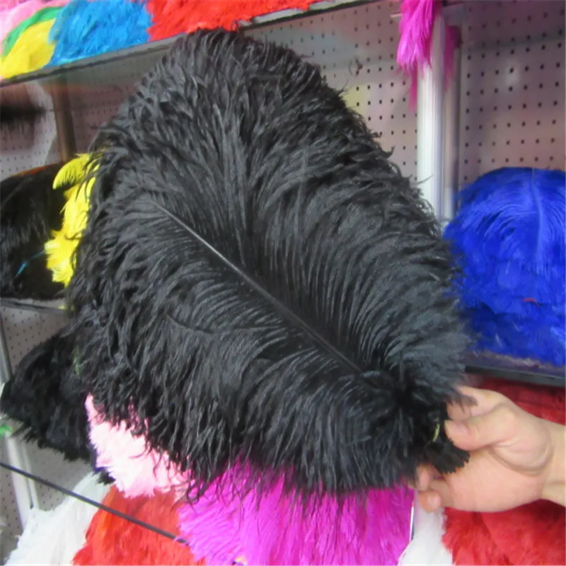 

Wholesale Natural Ostrich Feathers 15-65CM 6-30 Inch Diy Christmas Party Wedding Dress Decorations black Ostrich Feathers plumes