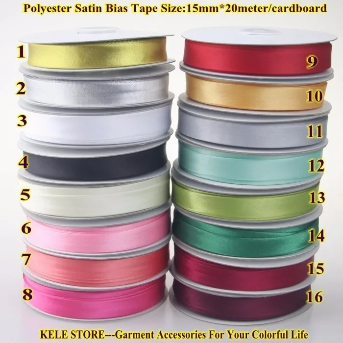 Бесплатная доставка Полиэстеровая атласная лента для переплетения Размер: 15 мм