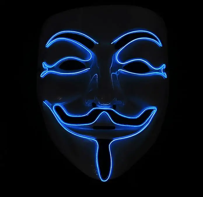 Halloween Mask LED Mask Light Up Party Masks V for Vendetta Cosplay Mascara Horror Mascarillas Glow In Dark Masque
