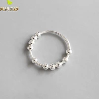 flyleaf 100 925 sterling silver beaded open rings for women 2018 new trend ins simple style lady fashion jewelry