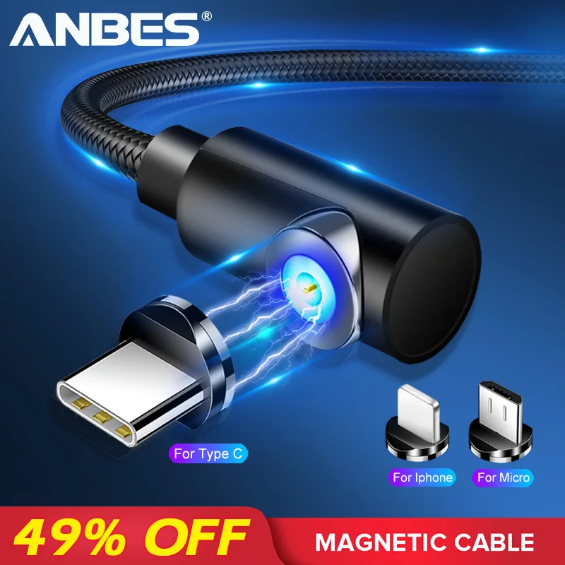 ANBES Быстрый Магнитный кабель Micro usb type C зарядное устройство для зарядки iPhone XS X XR 8 7