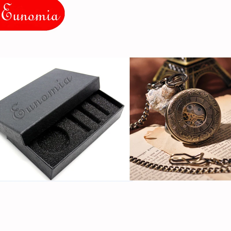 Бронза лоза Скелет стимпанк римские цифры карманные часы Для мужчин женщин