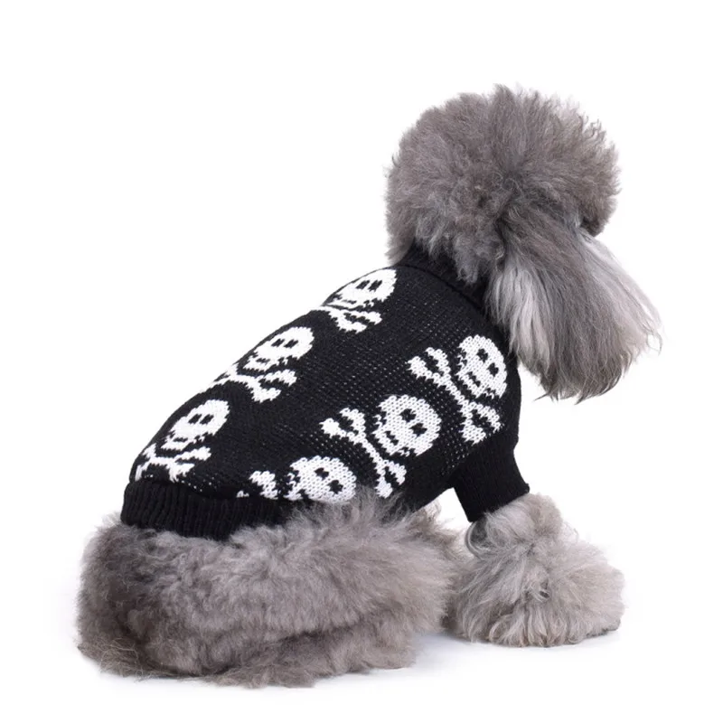 

New Autumn/winter Wool Pet Dog Sweaters Simple Christmas Skull Pattern Knitting Sweater for Medium and Big Dog Pet Clothes