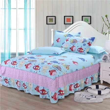 Fitted Sheet8 Гофрированная принцесса простыня мультфильм животных Хлопок Покрывала кровать юбка плотная простыня для детей Твин Полный queen King размер покрывало - Цвет: Fitted Sheet8